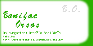 bonifac orsos business card